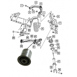 TULEJA WAHACZA DOLNEGO PRZEDNIEGO PRZÓD ŚRODKOWA DO AMORTYZATORA JEEP COMMANDER GRAND CHEROKEE 05-10