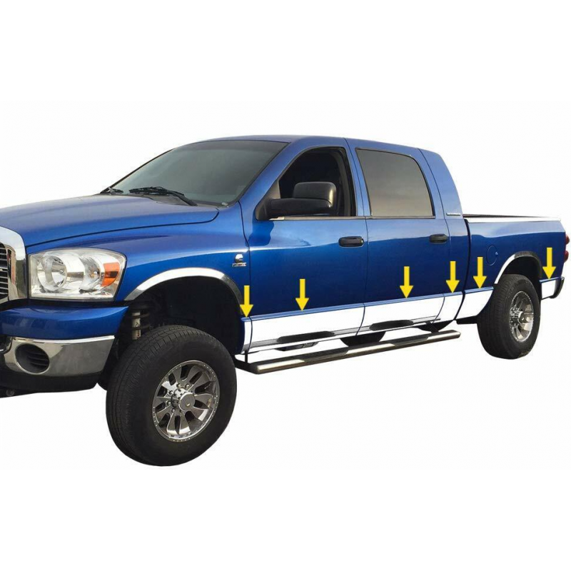 Listwy Chromowane WysokoŚĆ 8 Cali 20cm Dodge Ram 1500 2500 3500 02 08